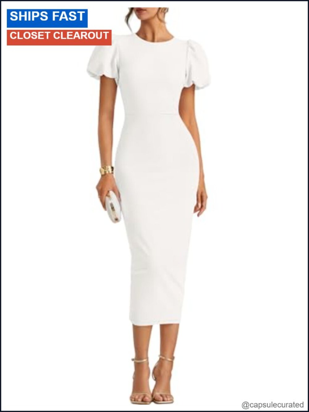 ZESICA Women's Bodycon Midi Dress Short Sleeve Cocktail Formal